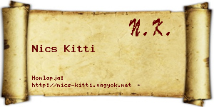 Nics Kitti névjegykártya