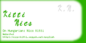 kitti nics business card